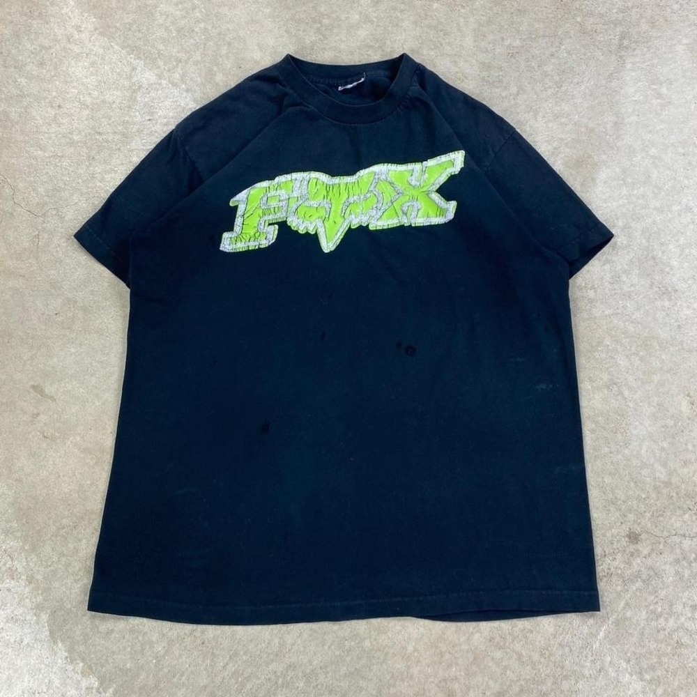 Vintage Y2K‎ Fox Racing Shirt Size Large Black Motocross Dirtbike Distressed